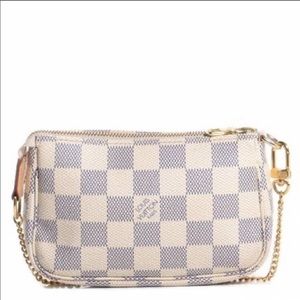 Authentic Louis Vuitton Damier Azur Mini Pochette